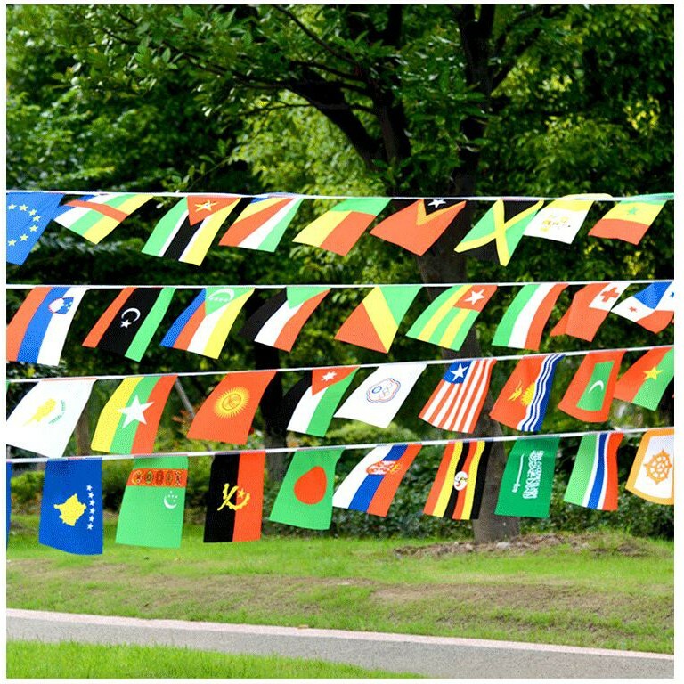 All Countries Flagline 100pcs flag  25meters *Ready Stock*