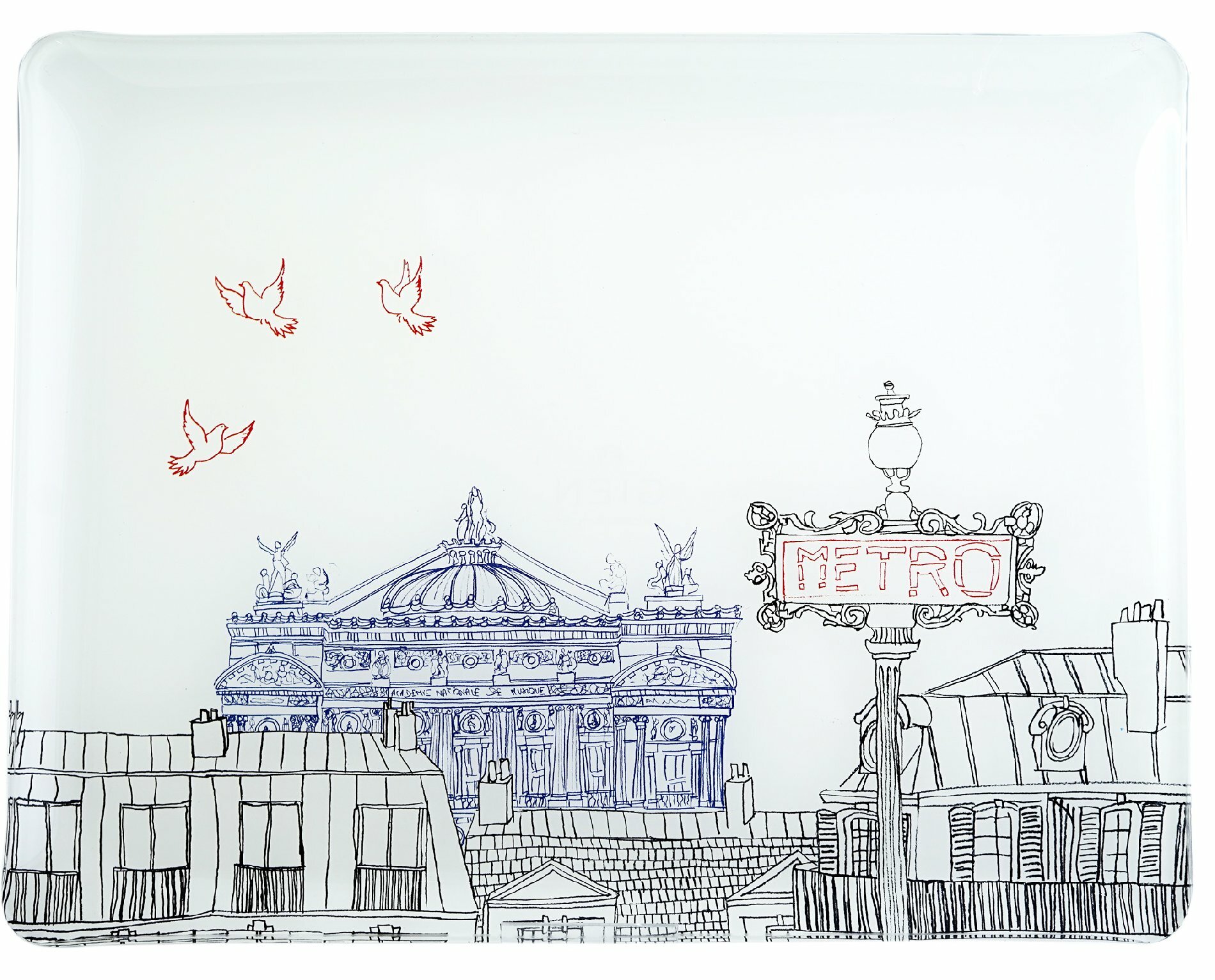 Acrylic Serving Tray, Ça C'est Paris, Gien