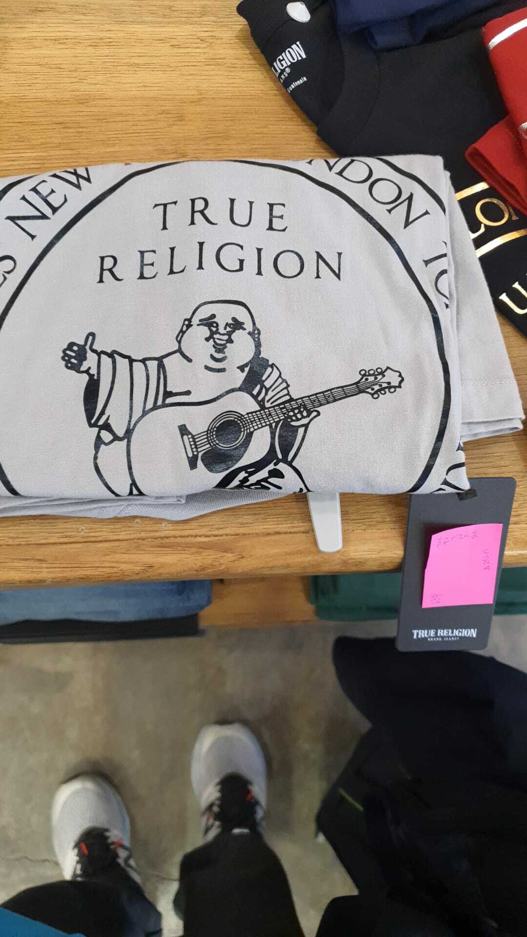 [U] TRUE RELIGION SS STAMP BUDDHA TEES,GREY, 106346-OPAL GRAY (UTR4)