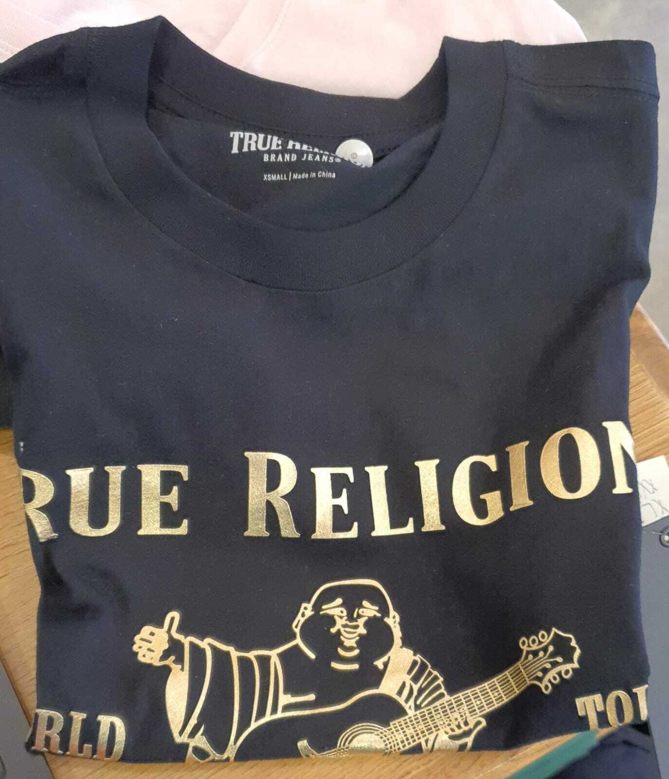 [U] TRUE RELIGION METALLIC BUDDHA SS TEEE,BLACK, 204864-BLACK (UTR10)
