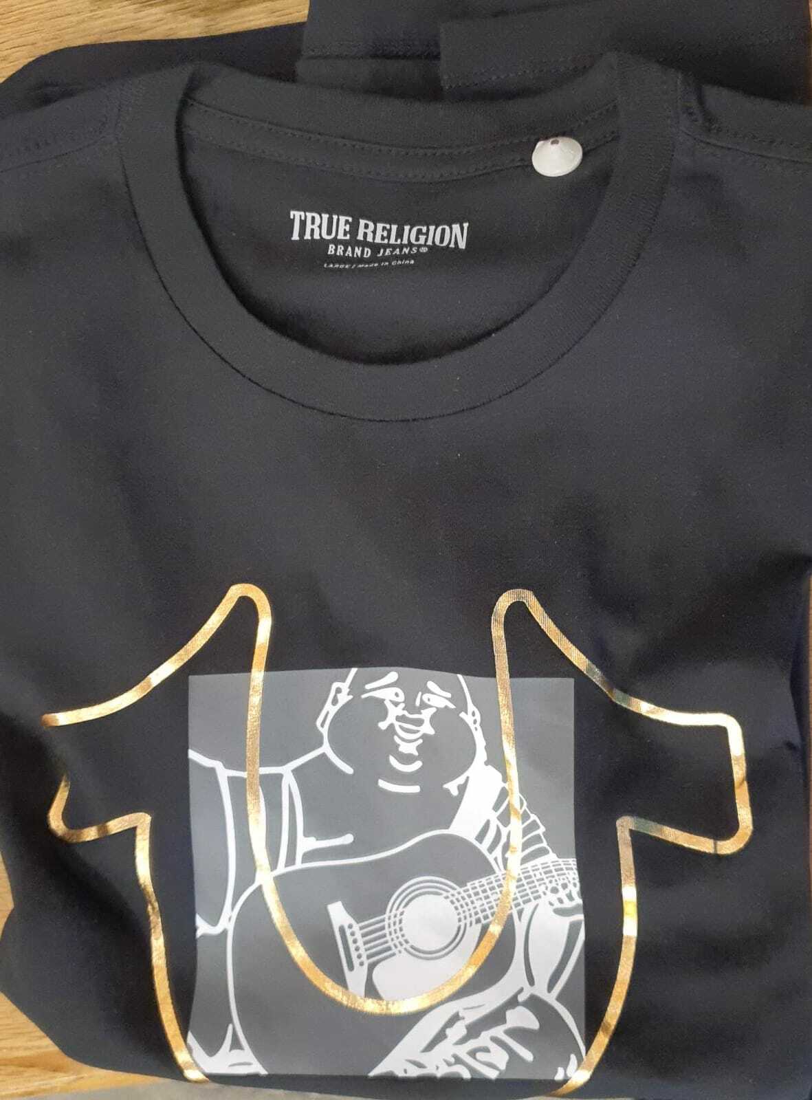 [U] TRUE RELIGION BUDDHA HORSESHOE TEE,BLACK, 205543-BLACK (UTR7)