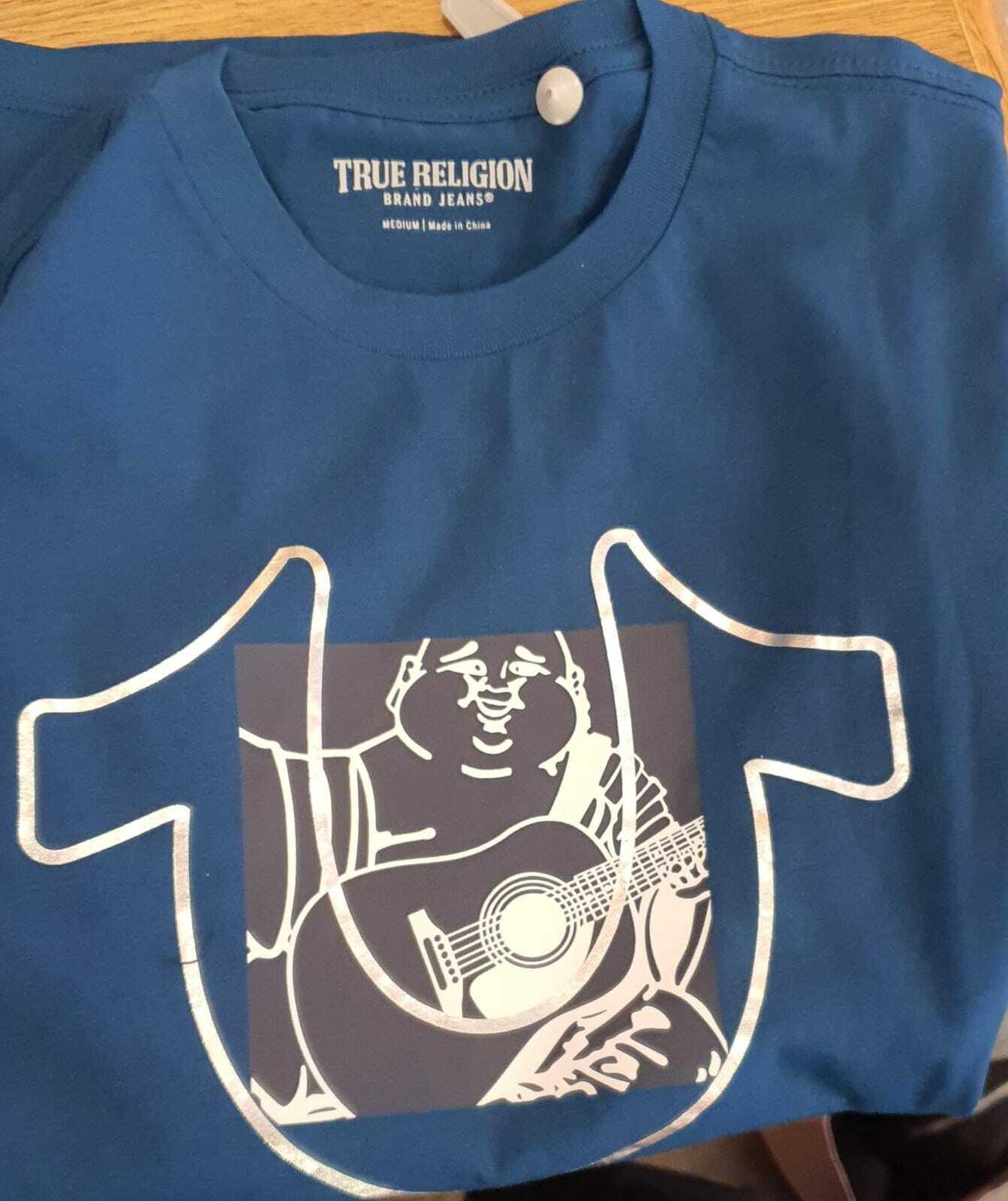 [U] TRUE RELIGION BUDDHA HORSESHOE TEE,BLUE, 205543-POSEIDON (UTR8)