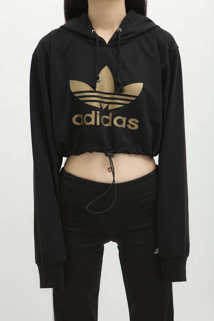 VINTAGE ADIDAS CINCHED CROP SWEATSHIRT