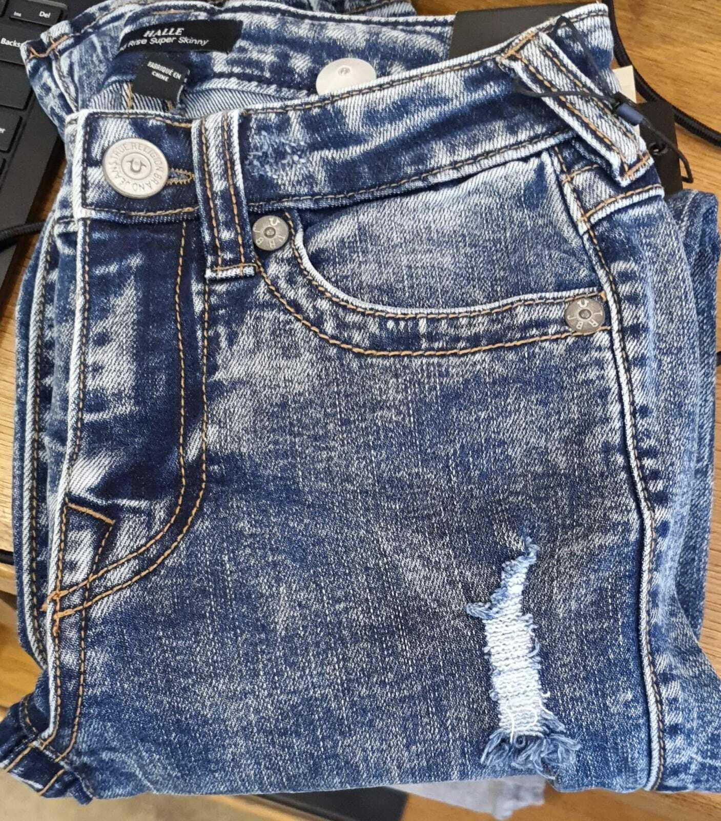 [U] TRUE RELIGION HALLE MID RISE FLAP,GHOST WAVE W/DESTROY, 204839-GHOST WAVE W/DESTROY (UTR16)