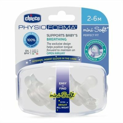 Chicco Mini Soft Soother Glowing 2pc