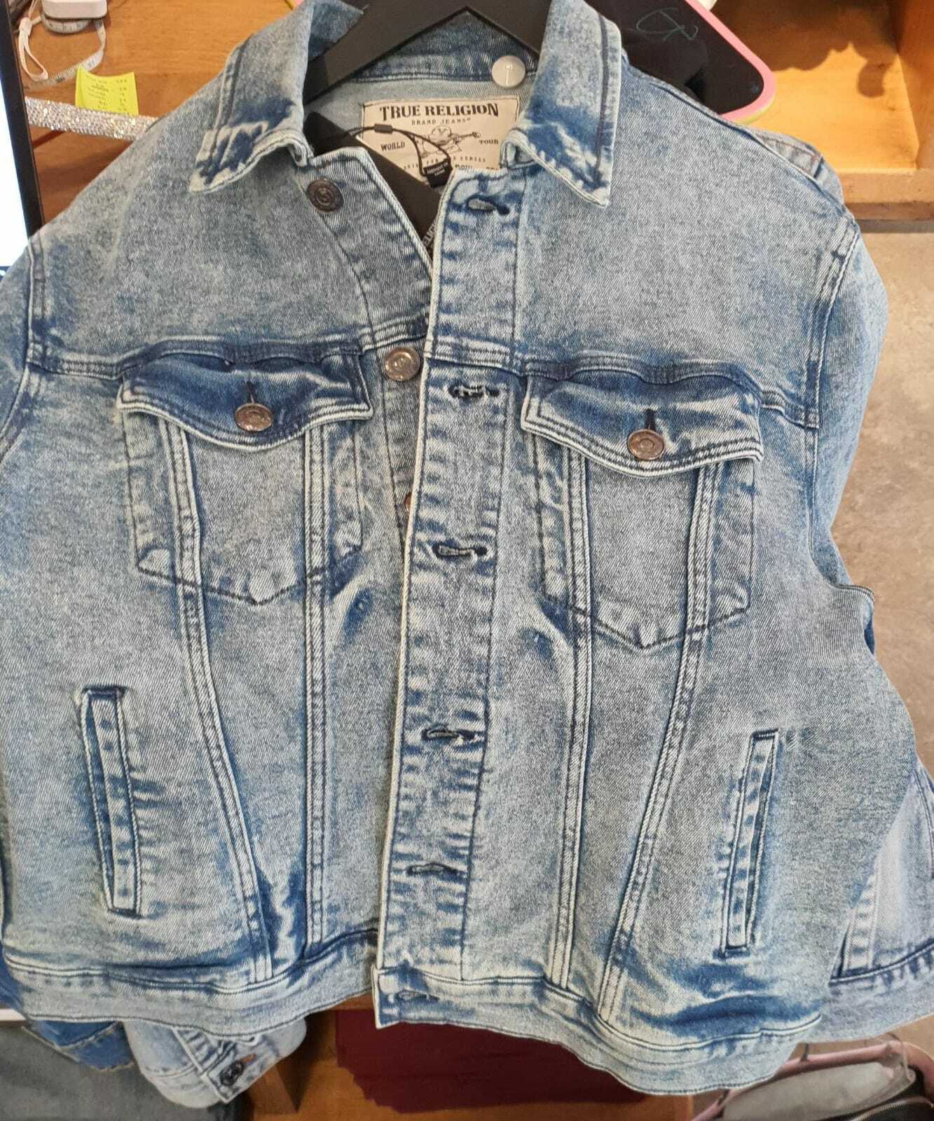 [U] TRUE RELIGION TRUCKER JACKET,ROAD BLOCED MED WASH, 105260-ROAD BLOCED MED WASH (UTR29)