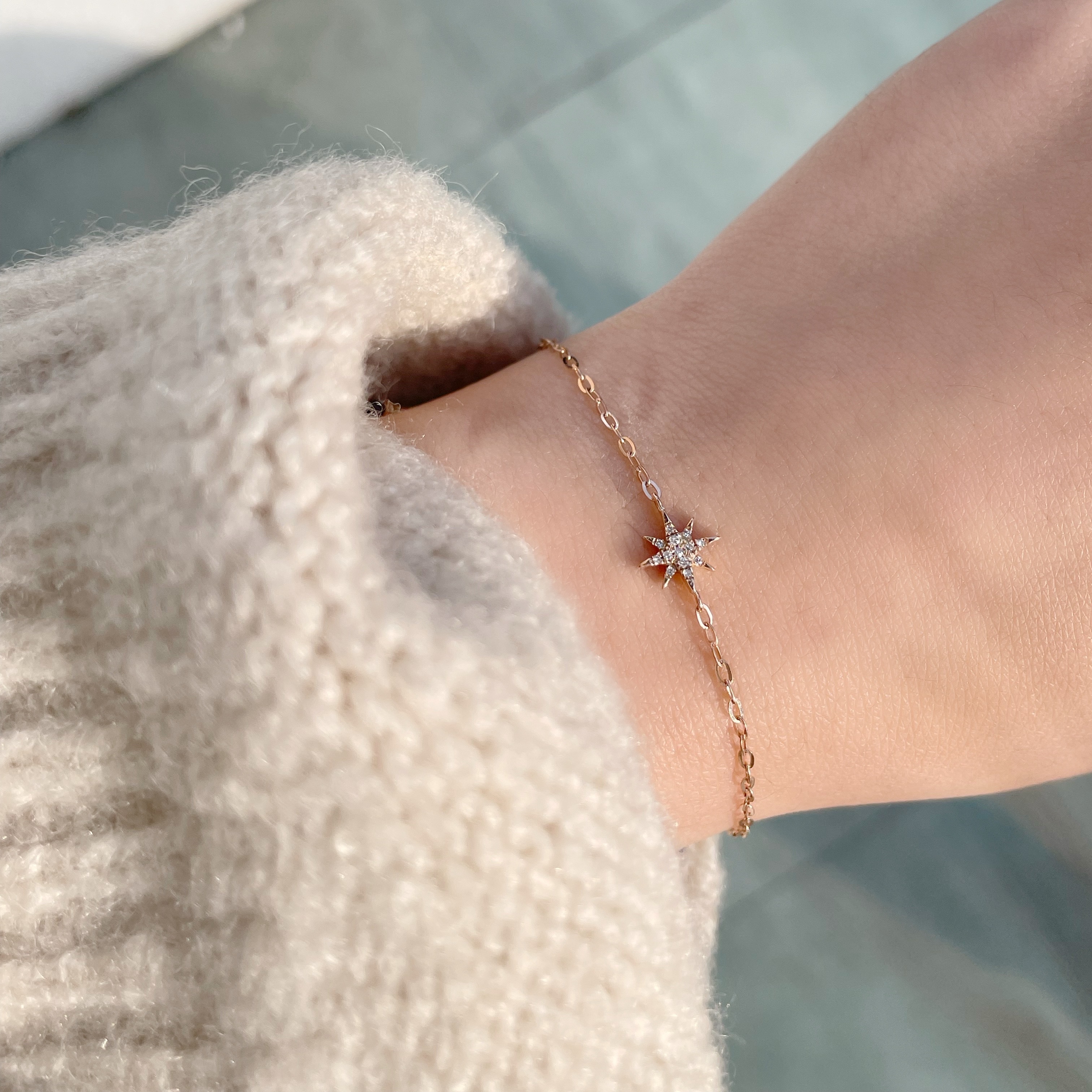 14K星芒真鑽手鍊