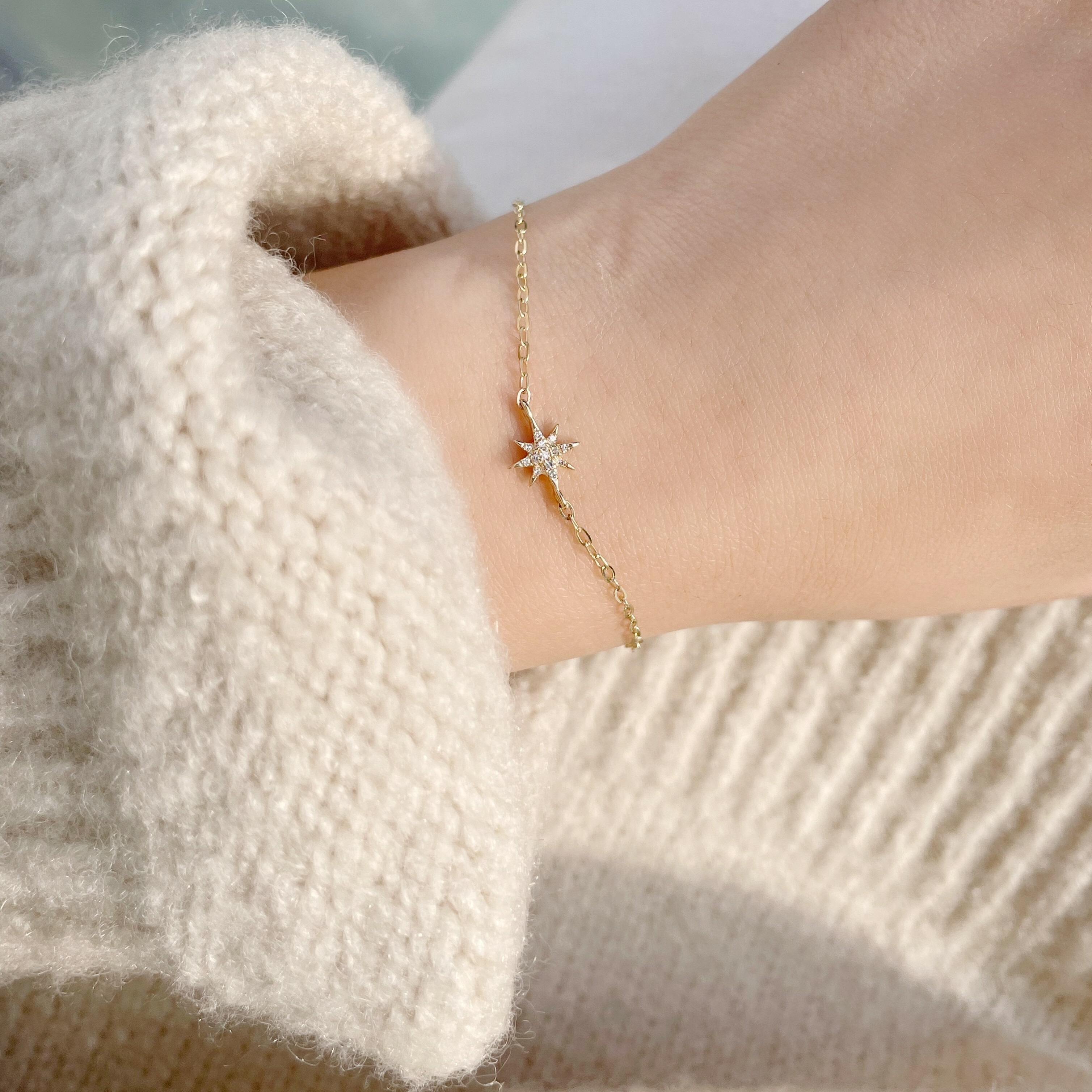 14K星芒真鑽手鍊