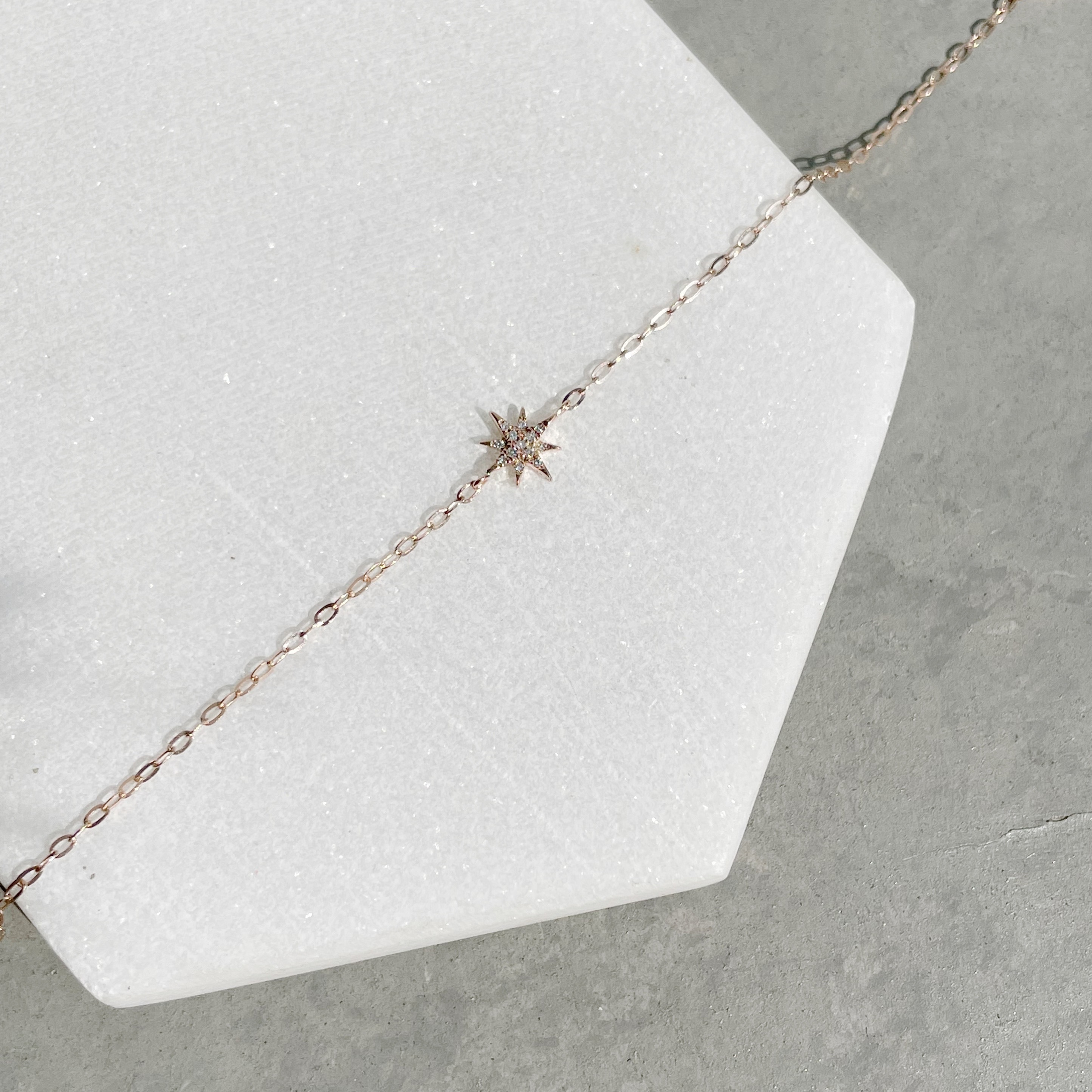 14K星芒真鑽手鍊