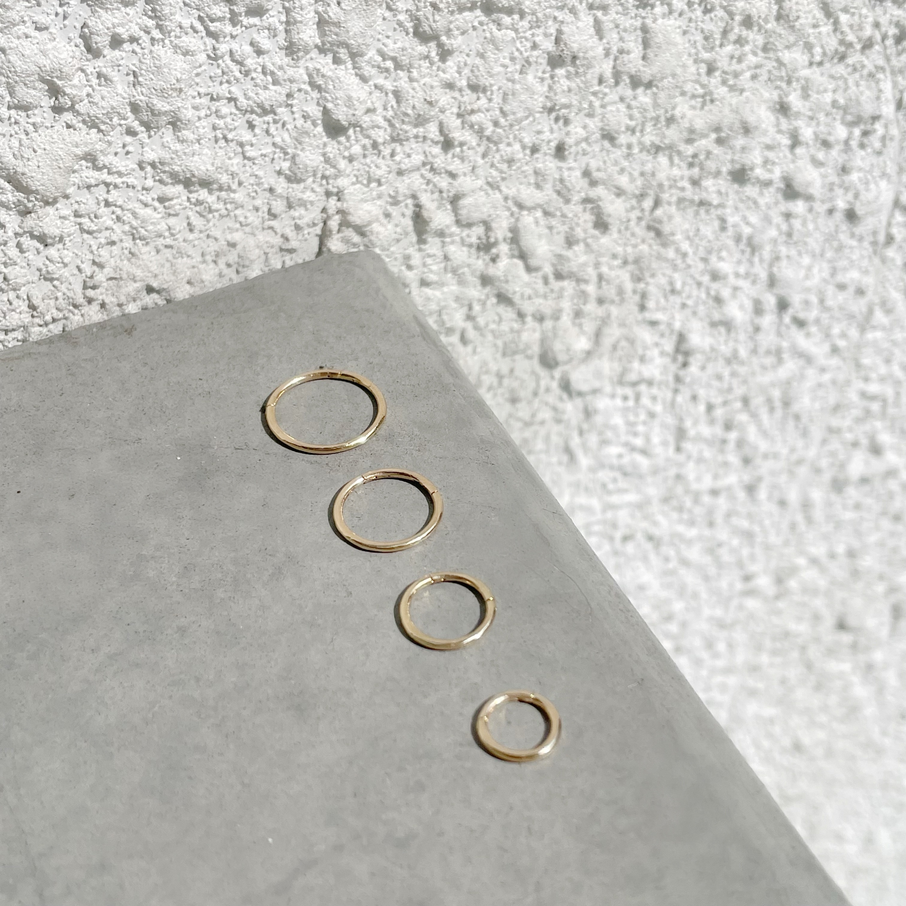 14K簡約圈圈耳環(單)