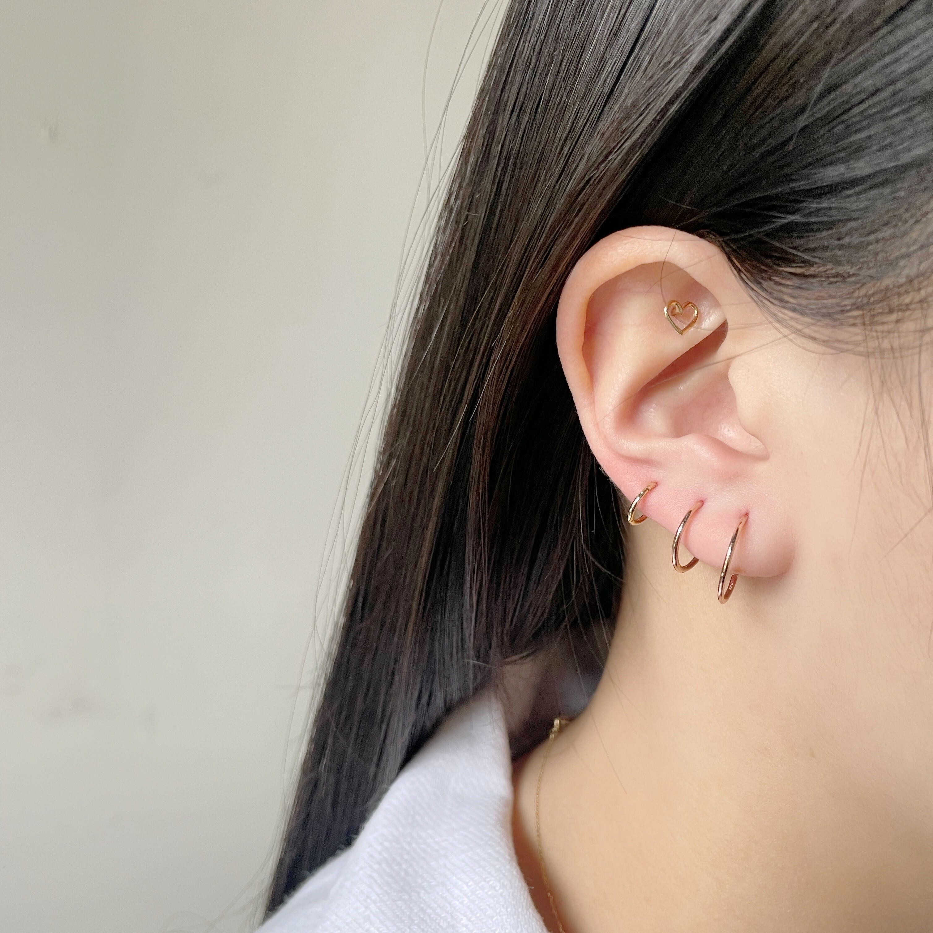 14K簡約圈圈耳環(單)