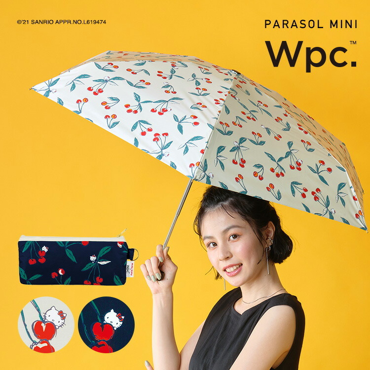 日本直送 Wpc x Hello Kitty parsol mini 折疊雨傘(防99.99%UV+隔熱)