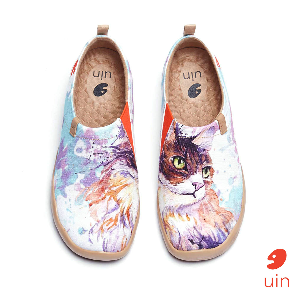 【 Uin 】西班牙原創設計 | 緬因貓 女鞋 彩繪鞋 休閒鞋 懶人鞋