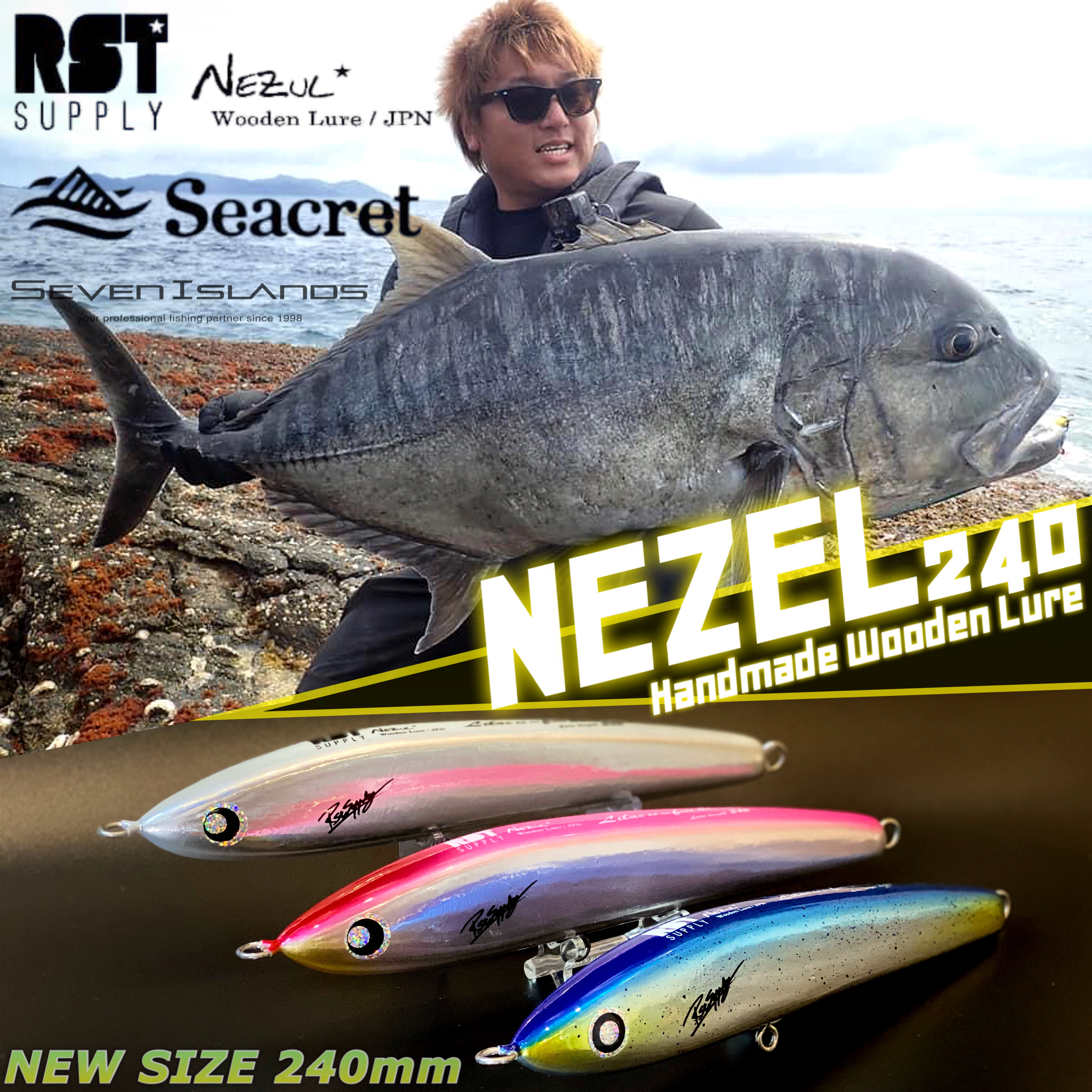 RST SUPPLY NEZUL 240 HANDMADE WOODEN LURE - 七島釣具香港有限公司