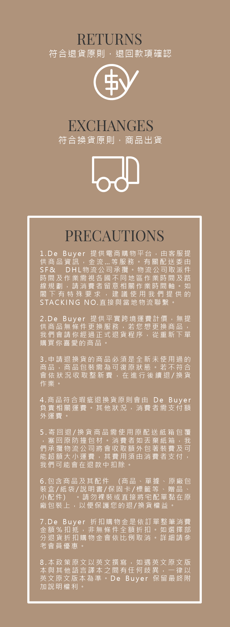 退貨與換貨政策