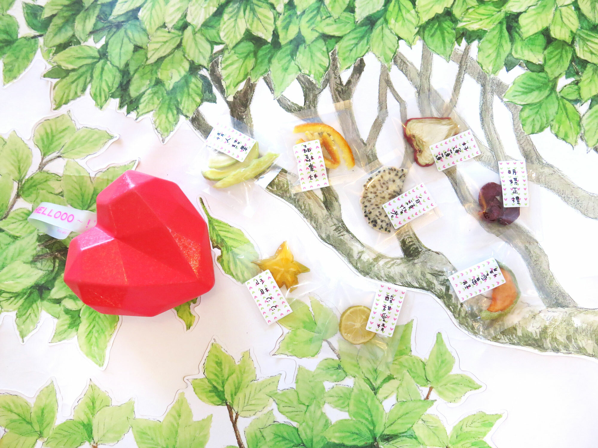 祝福之心婚禮玫紅愛心水果乾小提盒(8包入)