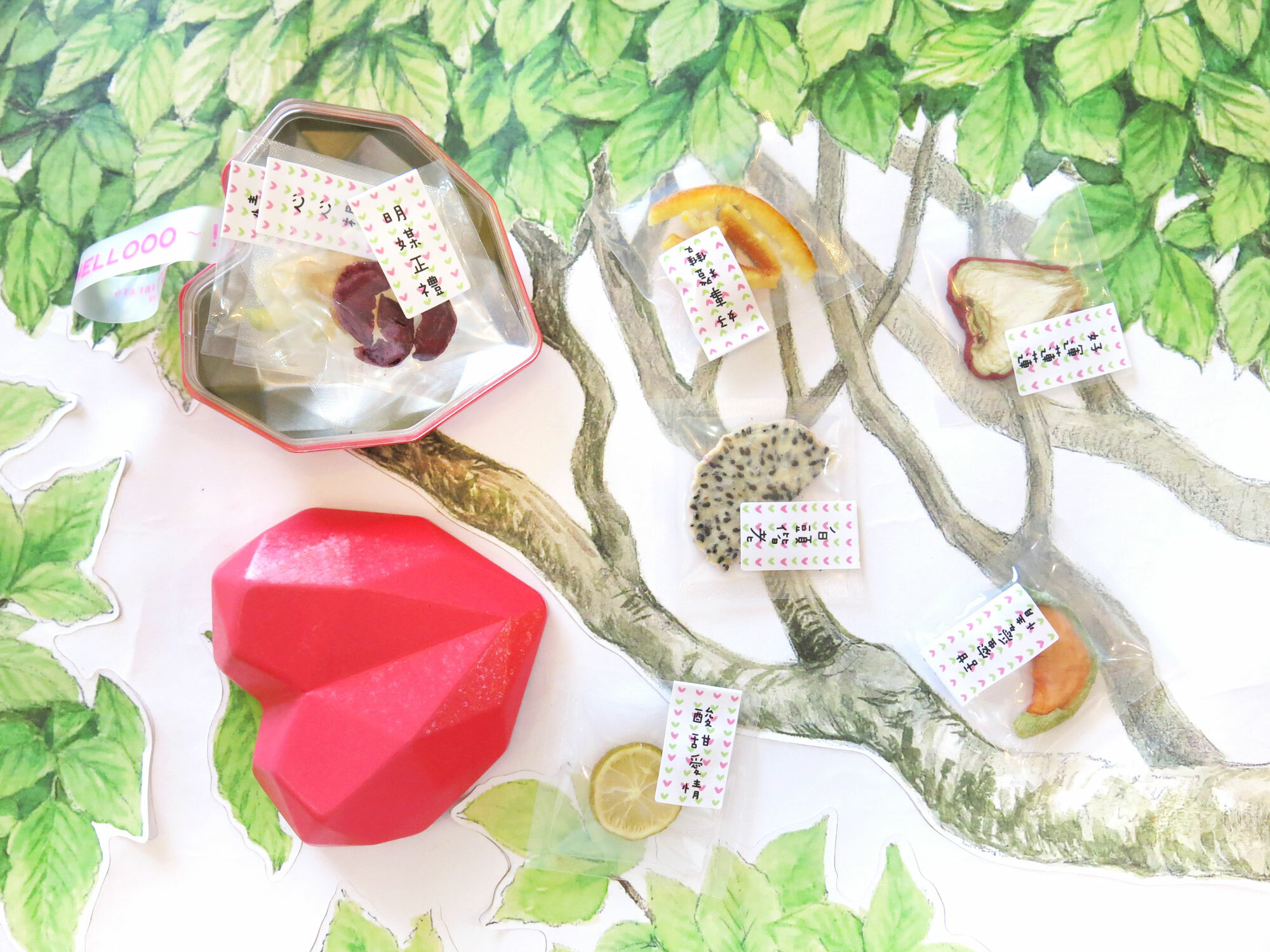 祝福之心婚禮玫紅愛心水果乾小提盒(8包入)