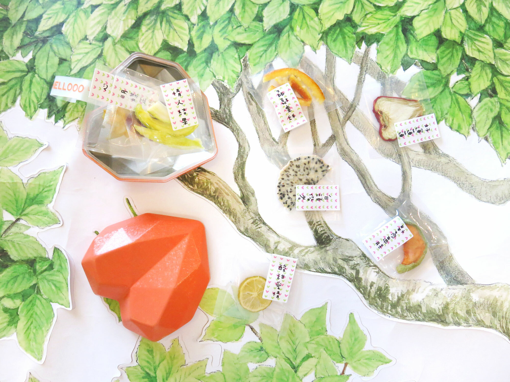 祝福之心婚禮粉橘愛心水果乾小提盒(8包入)