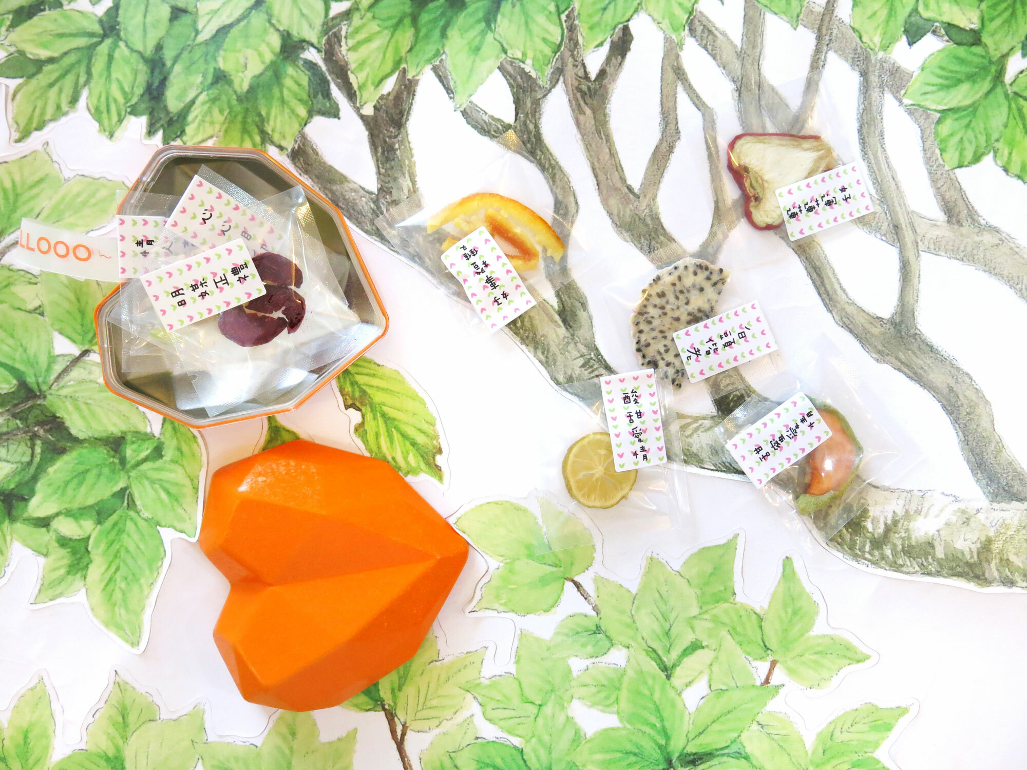 祝福之心婚禮橘色愛心水果乾小提盒(8包入)