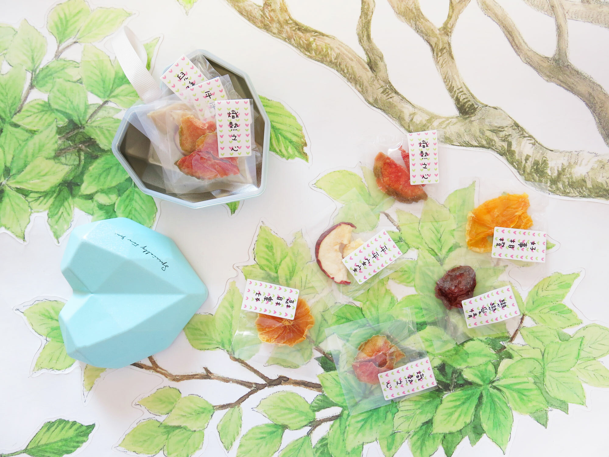 祝福之心婚禮淺藍愛心水果乾小提盒(8包入)