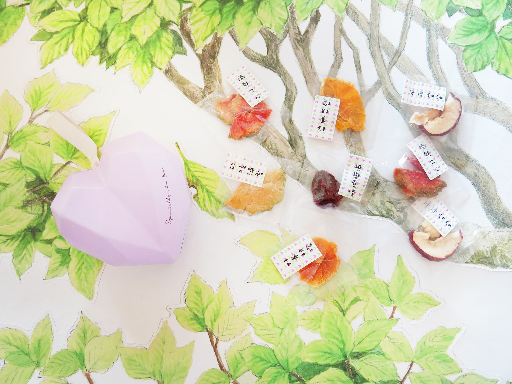 祝福之心婚禮粉紫愛心水果乾小提盒(8包入)