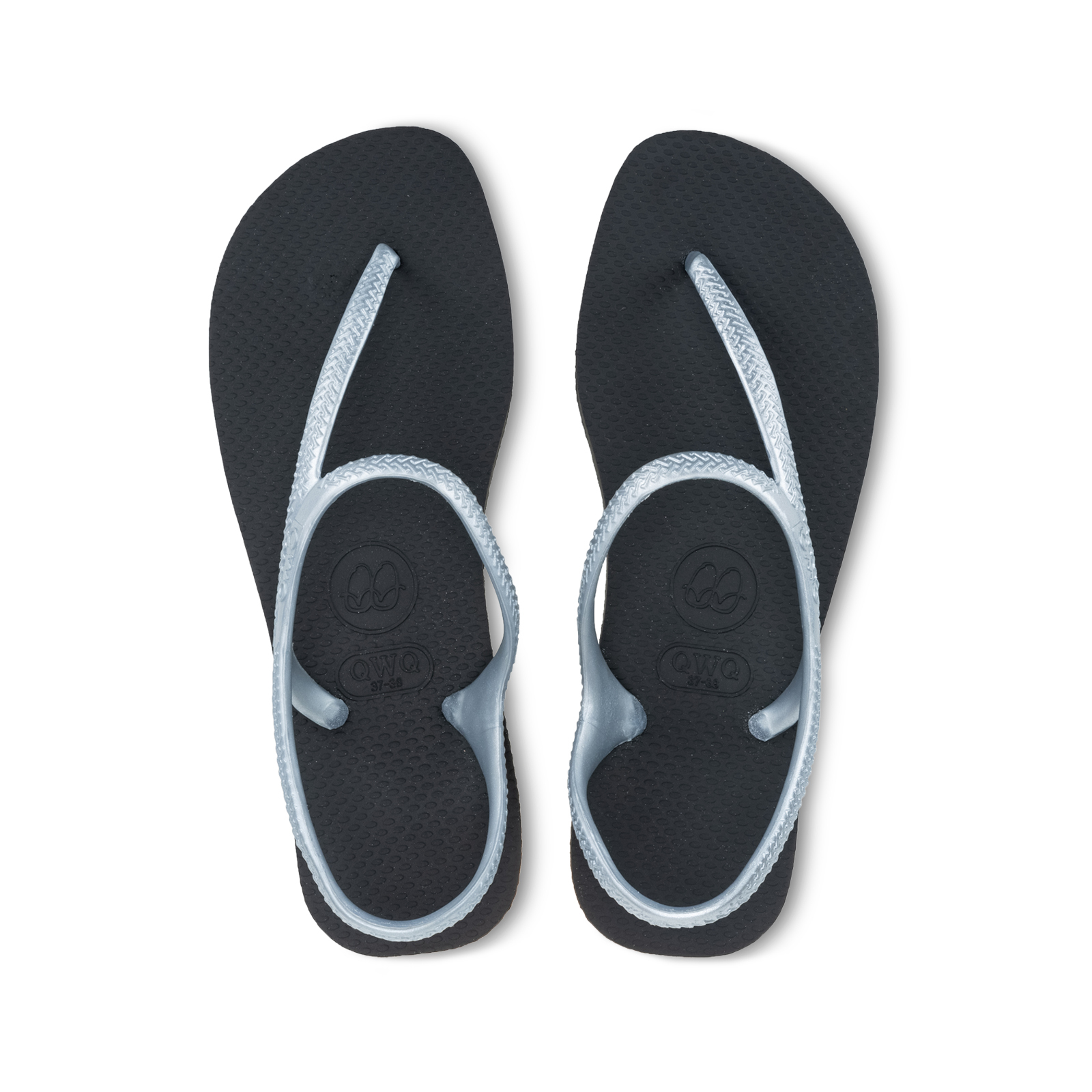 Urban綁帶涼鞋 女款珠光雙色 【曜石黑】灰鞋帶 腳型修長款