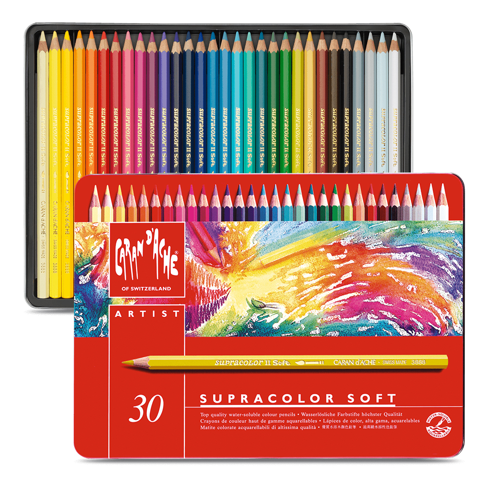 Caran dAche Caran d'Ache Supracolor Artist Quality Soft Water Soluble Colour Pencil 30 Set 7610186043307 