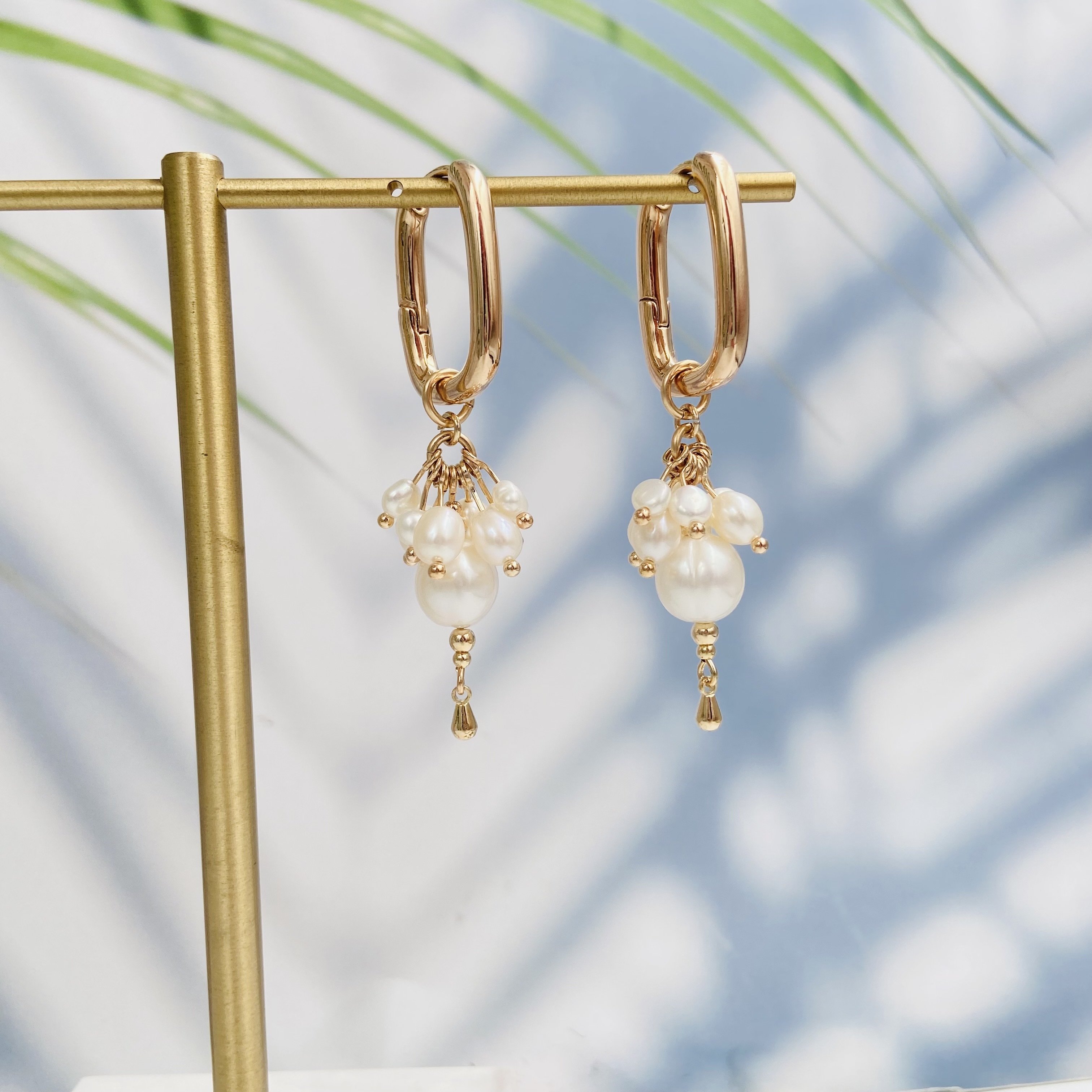 COLE COOL簡約天然珍珠多功能14KGF防敏感耳環鍊墜