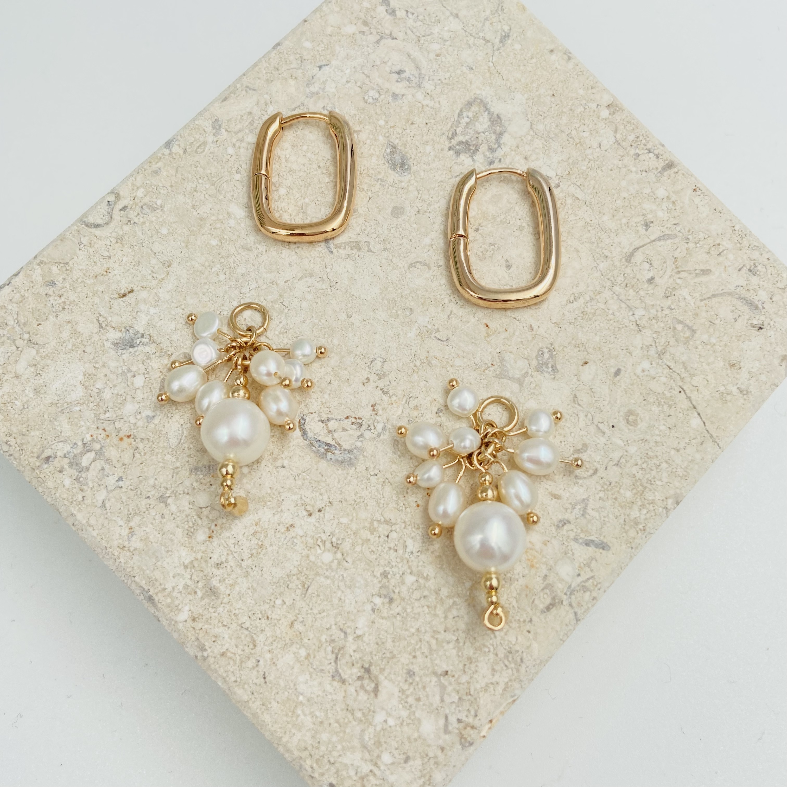 COLE COOL簡約天然珍珠多功能14KGF防敏感耳環鍊墜