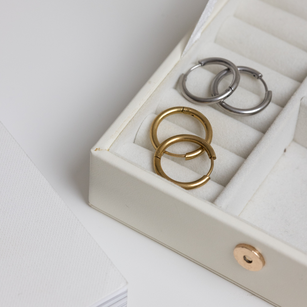 不怕水兩色2mm中型耳圈