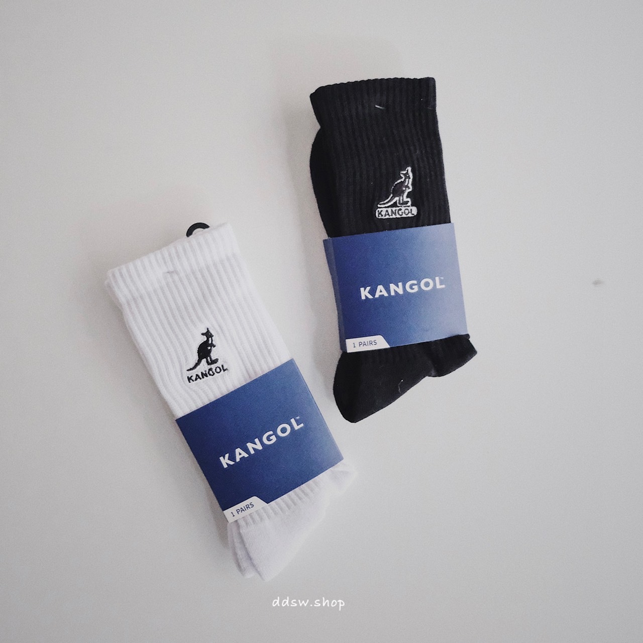 Kangol 襪子 袋鼠 刺繡LOGO 長襪 白襪 黑襪