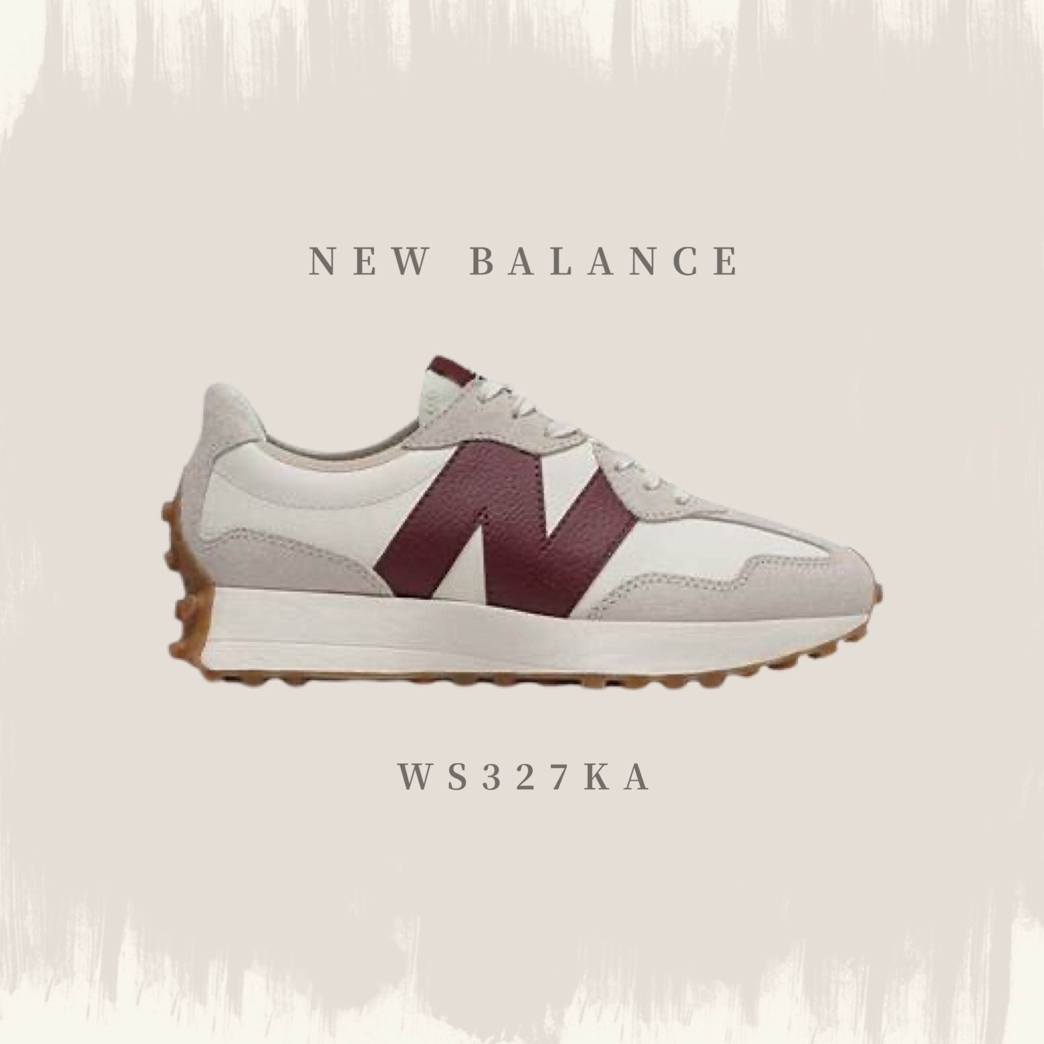 NEW BALANCE 327 復古 休閒鞋 皮革 白酒紅 焦糖底 WS327KA