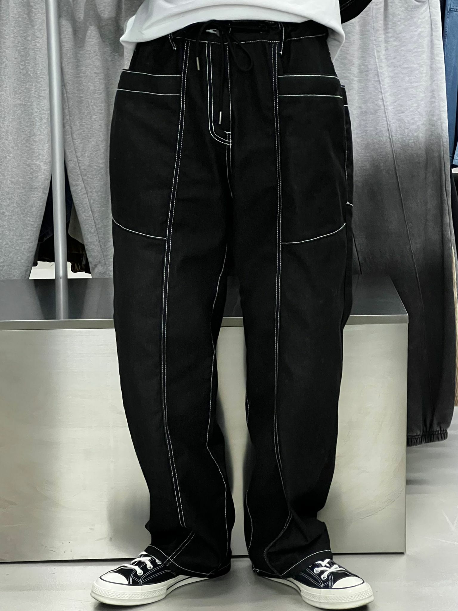 明線直筒牛仔褲 P1691