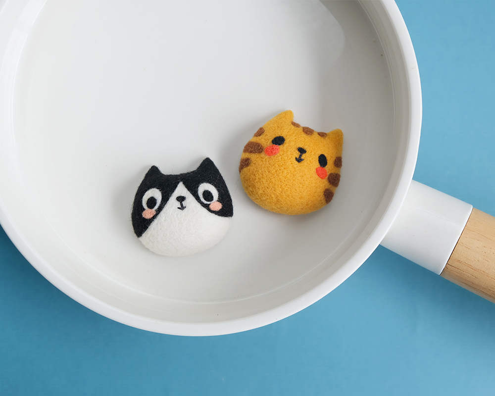 樂洋 X Mia・好好玩羊毛氈材料包-布嚕兄弟 / Bubu(黑白貓)別針