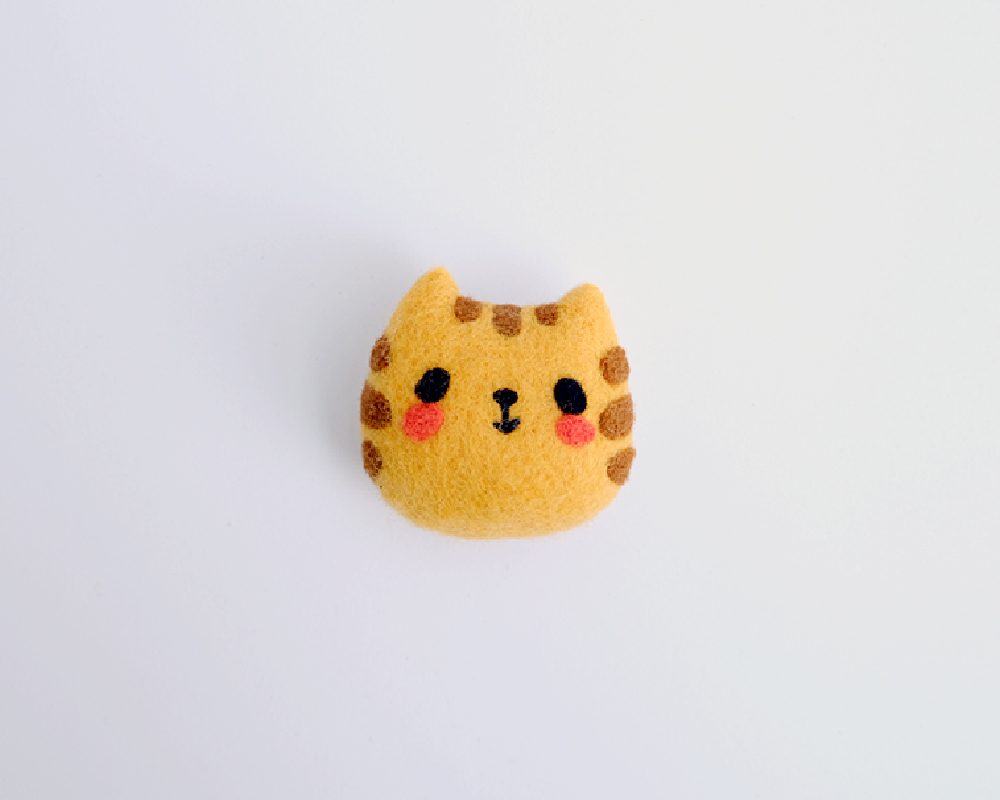 樂洋 X Mia・好好玩羊毛氈材料包-布嚕兄弟 / Ruru(橘貓)別針