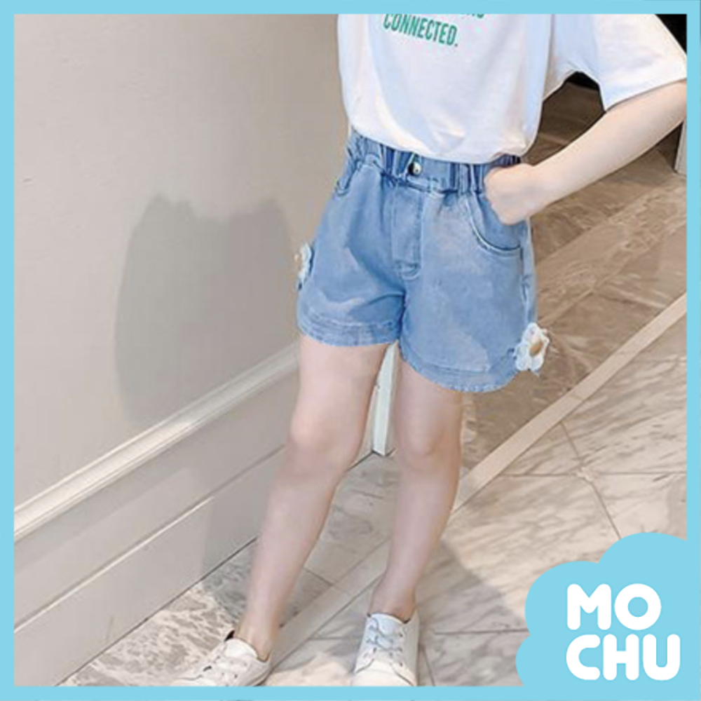 小白花牛仔短褲