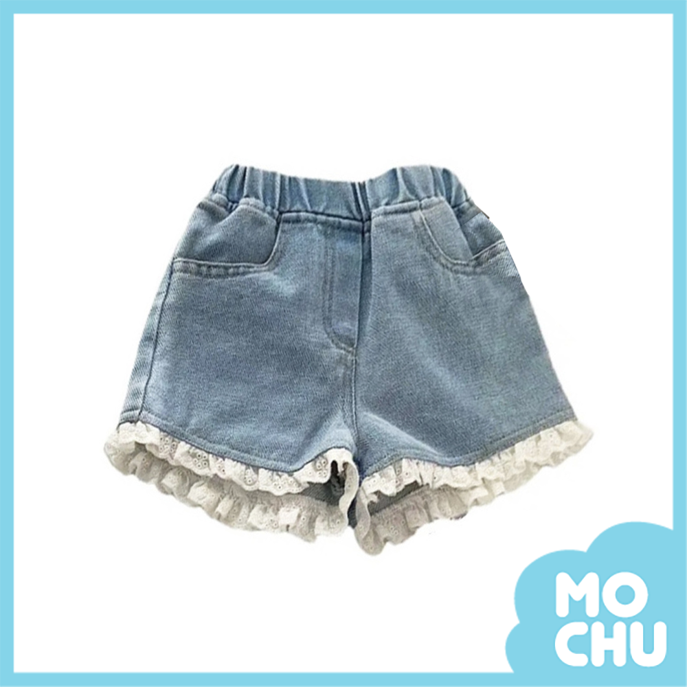 蕾絲花邊牛仔短褲