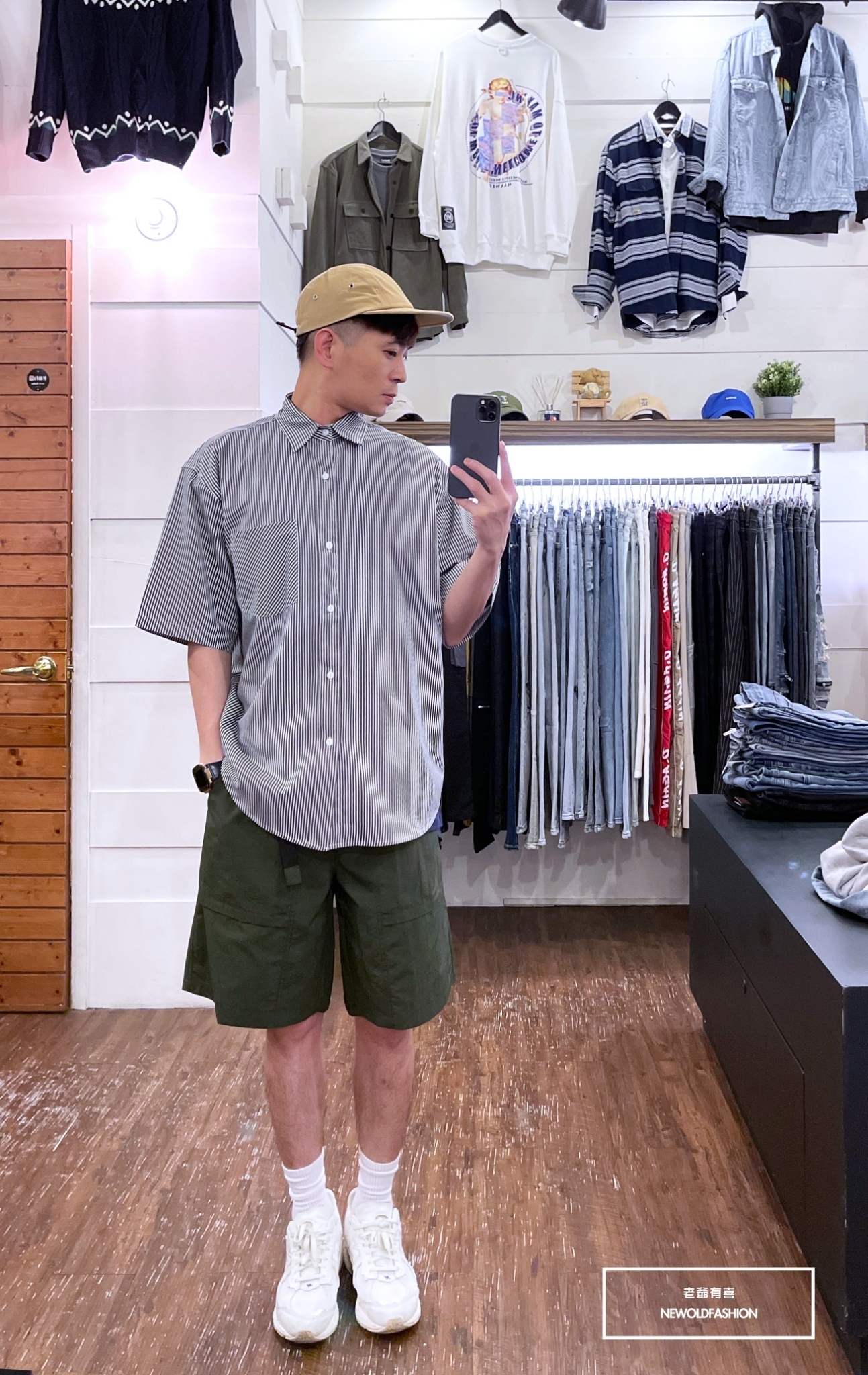 『新品上市』重磅扣環銀圈防風短褲-軍綠(NOF2203043)