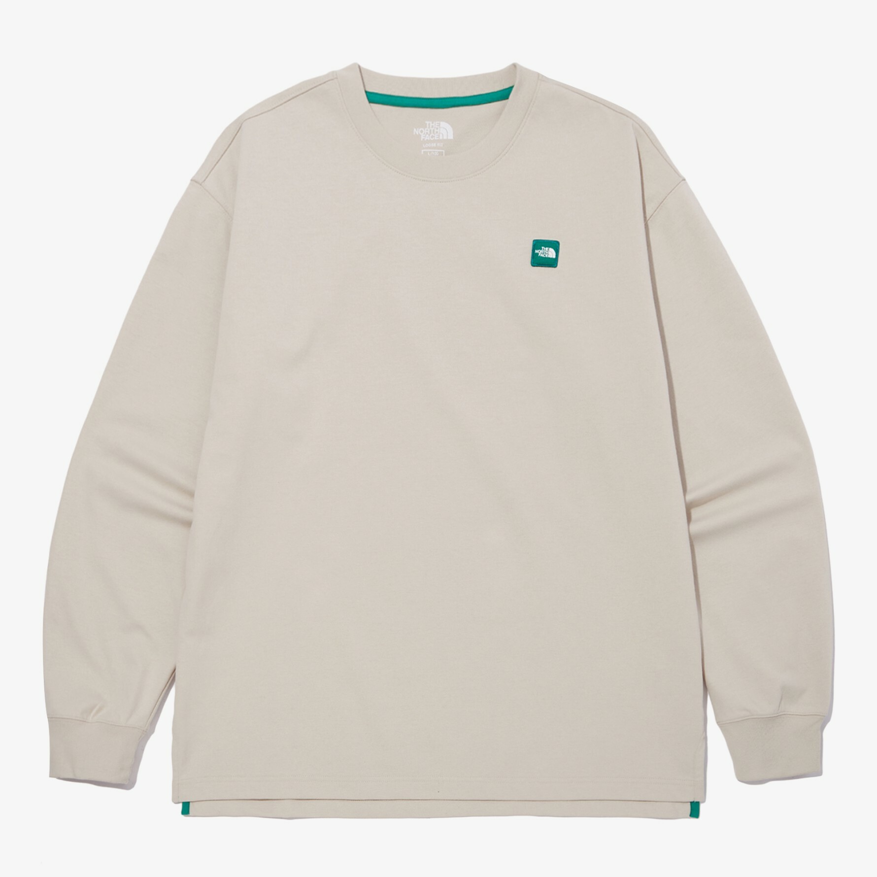 THE NORTH FACE 白標限定 迷你小 logo 長袖 大學衛衣 奶茶 白 NT7TN00