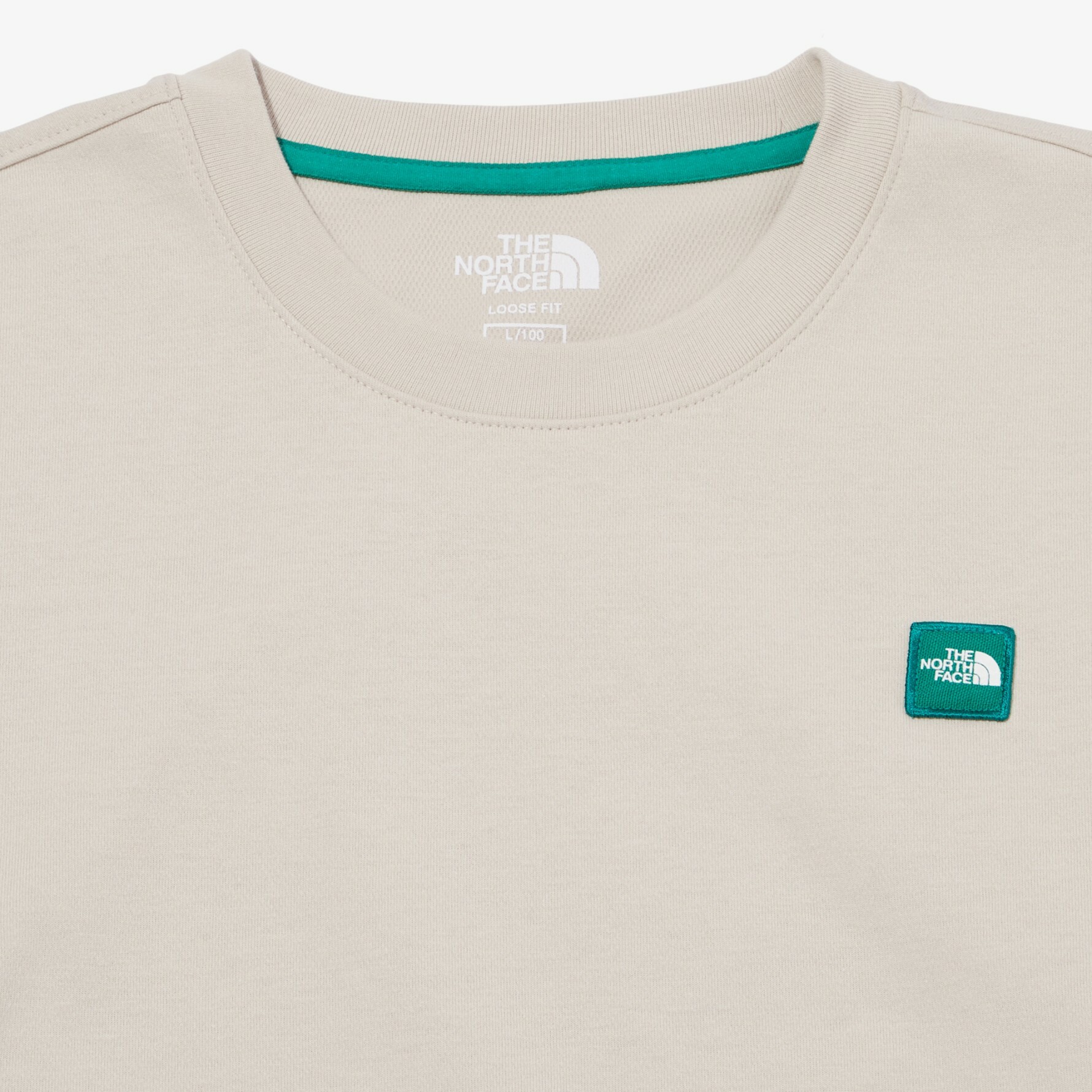 THE NORTH FACE 白標限定 迷你小 logo 長袖 大學衛衣 奶茶 白 NT7TN00