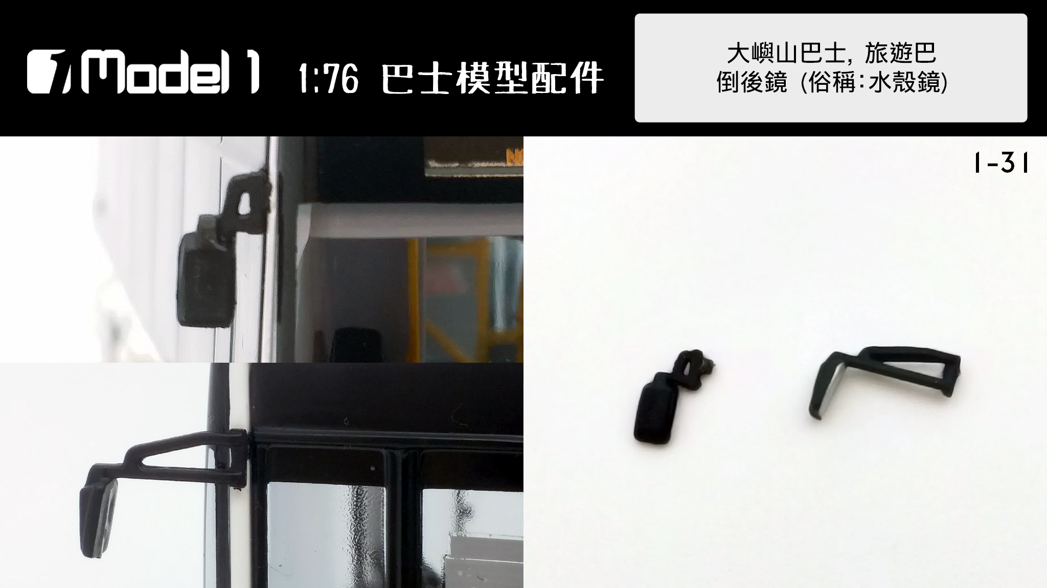 大嶼山巴士, 旅遊巴 倒後鏡 俗稱:水殼鏡 (1-31)