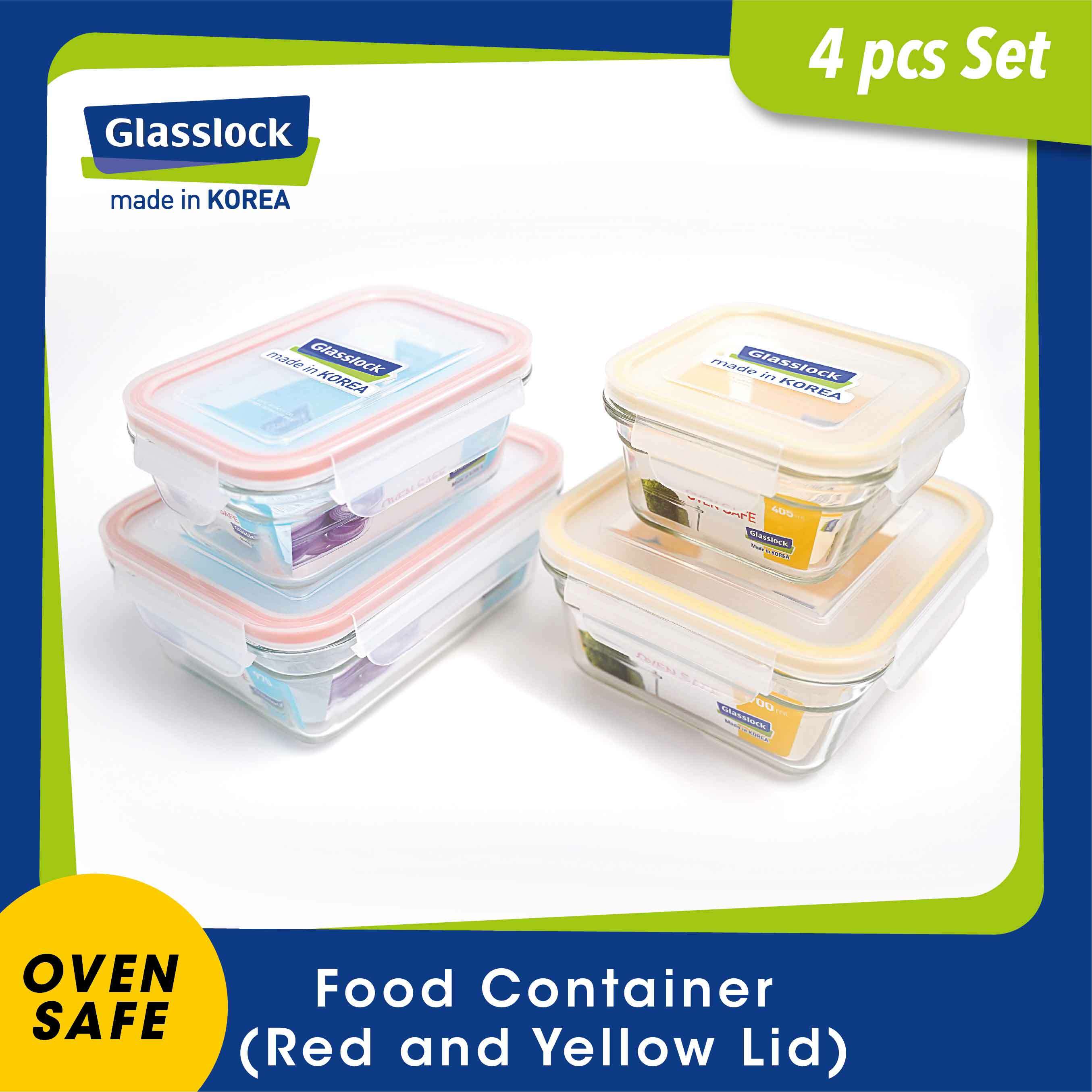 Glasslock Containers Oven Safe 4 Pcs Set