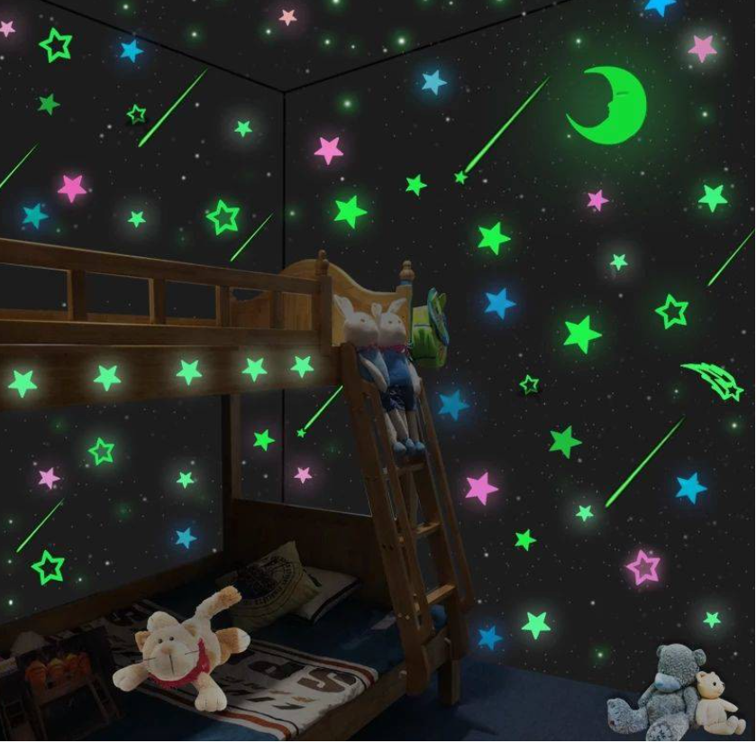 夜光星星3D墙贴是随机