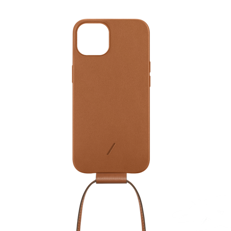 CLIC® iPhone 13系列真皮背繩手機殼 - 經典棕