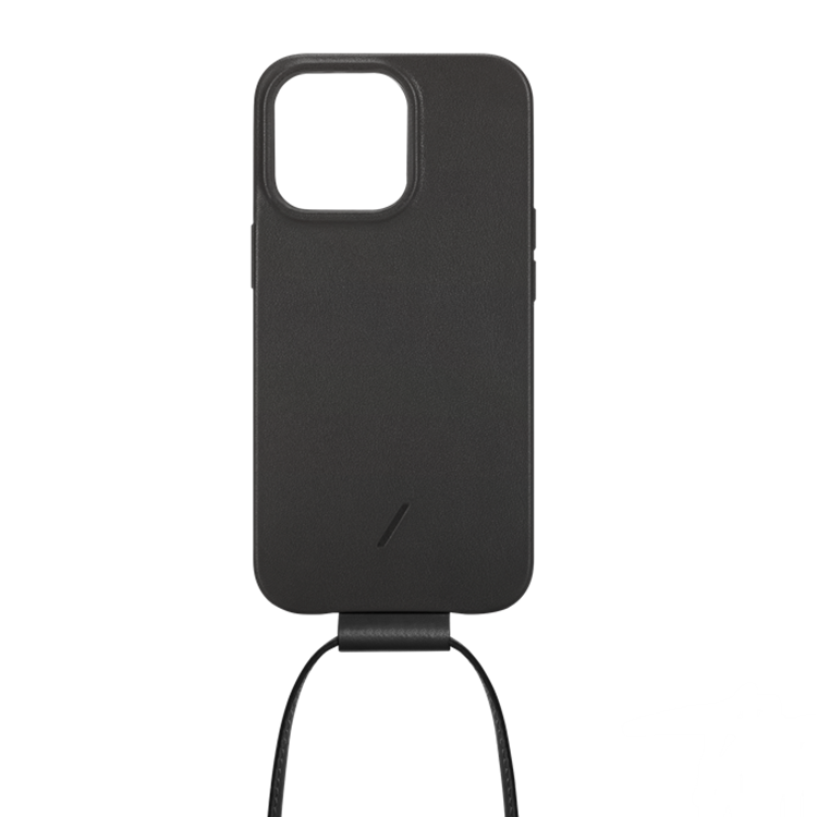 CLIC® iPhone 13系列真皮背繩手機殼 - 經典黑