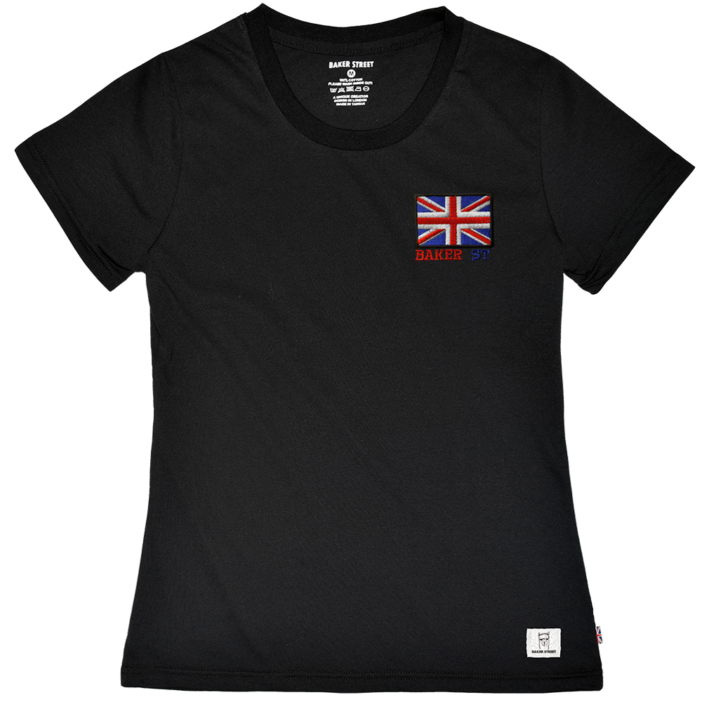 Embroidery-Union Jack 英國國旗 刺繡 女版短T