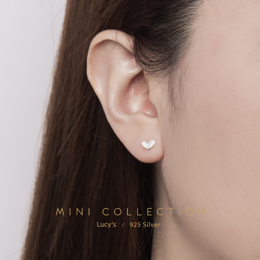 *925純銀〔輕銀系列〕小巧愛心 耳環 (70108)