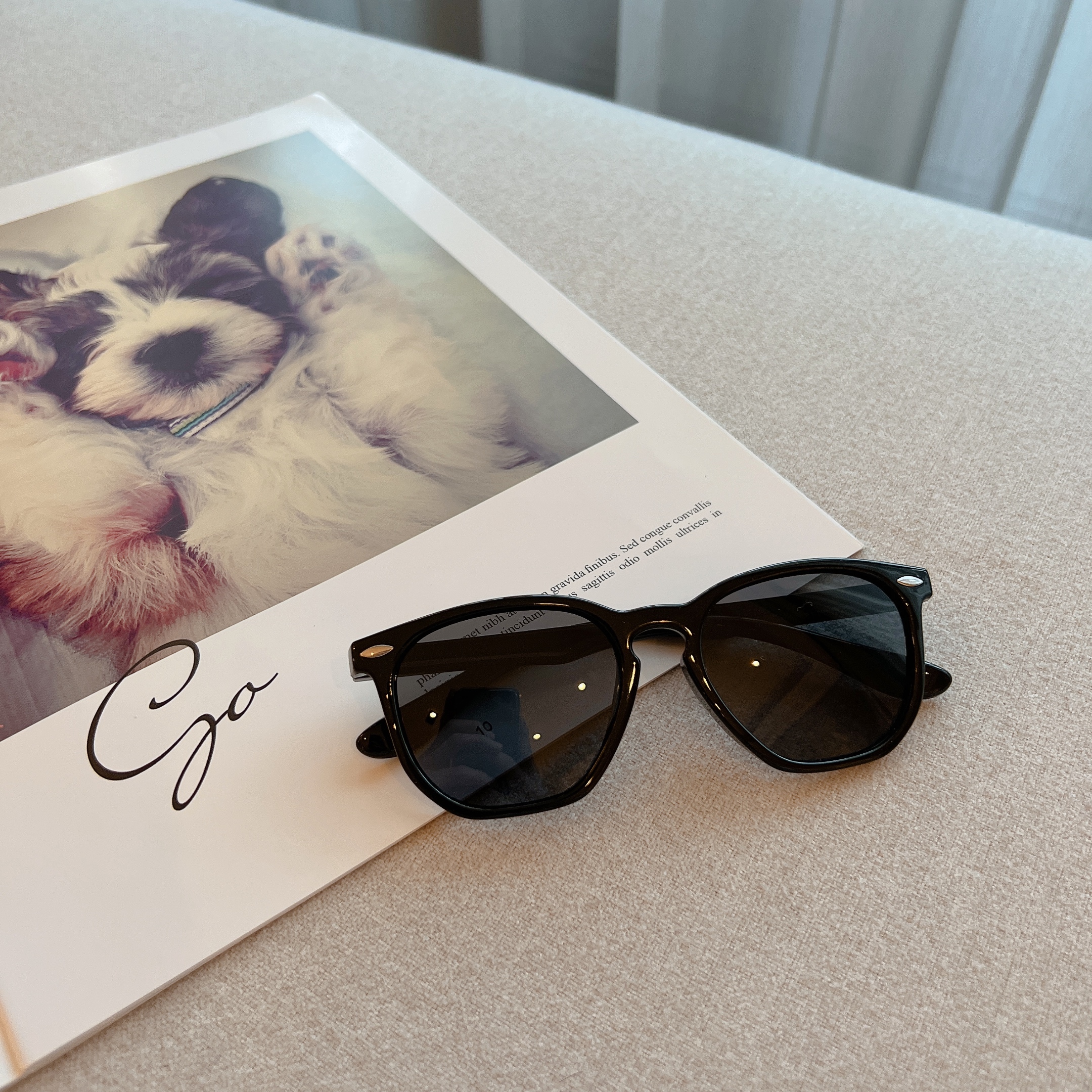 兒童雙點金屬墨鏡/亮黑限定版