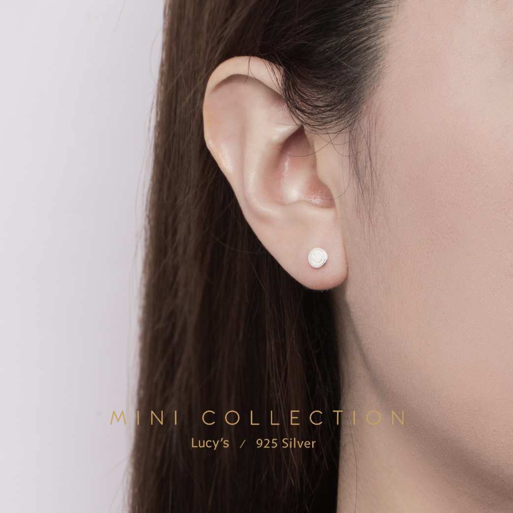 *925純銀〔輕銀系列〕微微一笑 耳環 (99042)