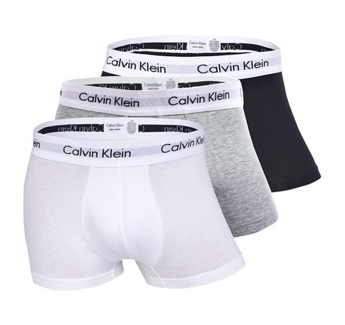 Calvin Klein CK 經典字體 低腰 素色 平角內褲 男款 (一包三入)